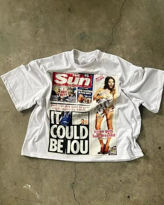 Summer American Graphic T-shirt Y2k Oversized