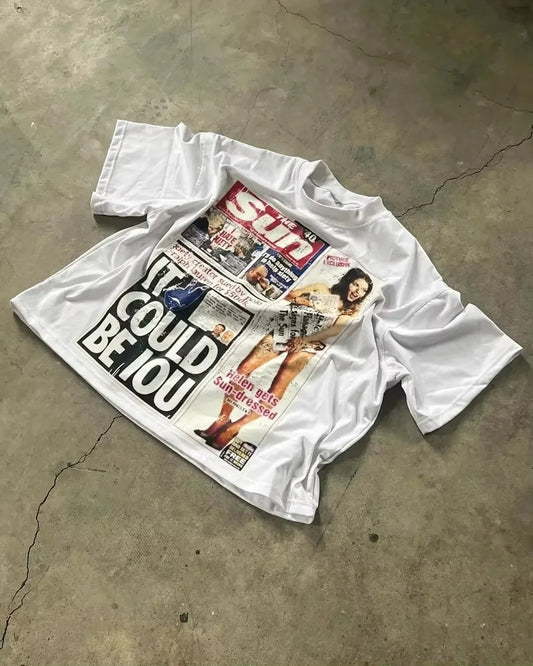 Summer American Graphic T-shirt Y2k Oversized