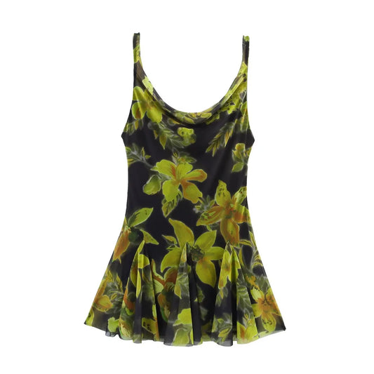 Arielle - Printed Mesh Mini Dress