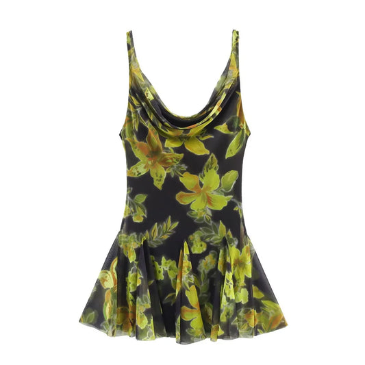 Arielle - Printed Mesh Mini Dress