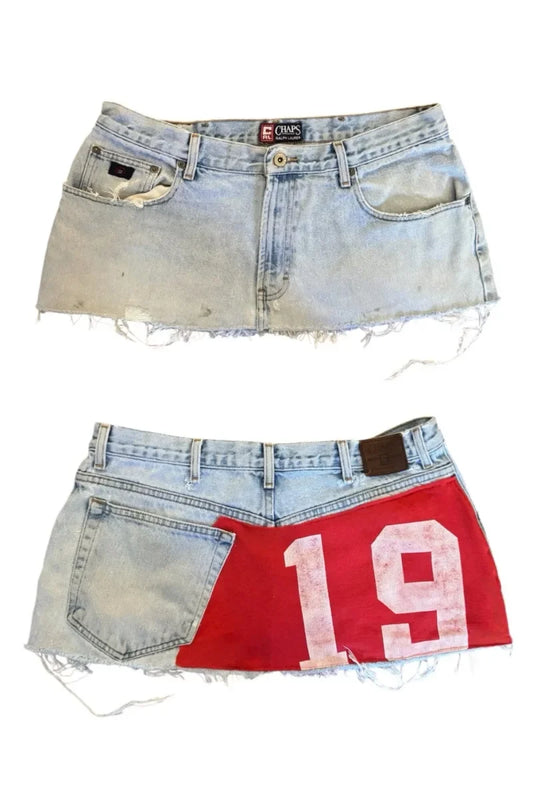 Denim Jersey Print - Mini Skirt
