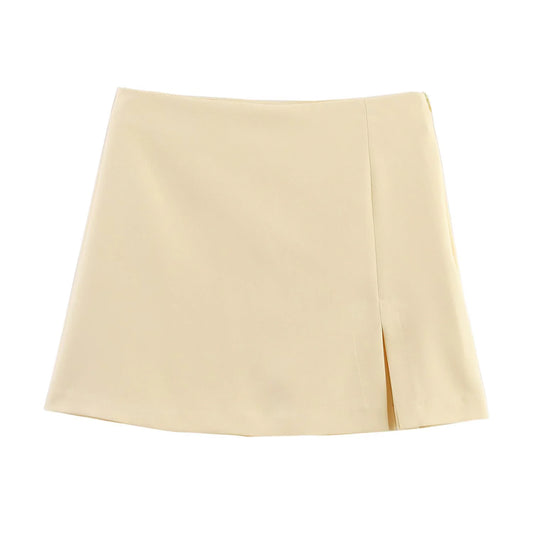 The Livia High-Waist Slit Skort