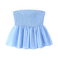 Elena - Strapless Floral Ruffle Crop Top