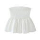 Elena - Strapless Floral Ruffle Crop Top