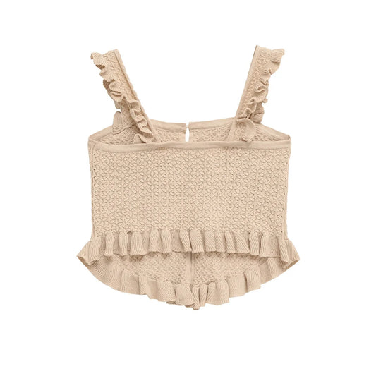 Lyra - Buckled Knit Square-Neck Top