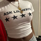 Y2 Star Letter Print Casual Baby Tee Shirt