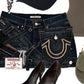 Y2k Skirt Letter Embroidery Denim Pleated Mini Skirt