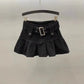 Y2k Skirt Letter Embroidery Denim Pleated Mini Skirt