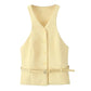 Isabella – Belted Button Tank & Tailored Midi Skirt