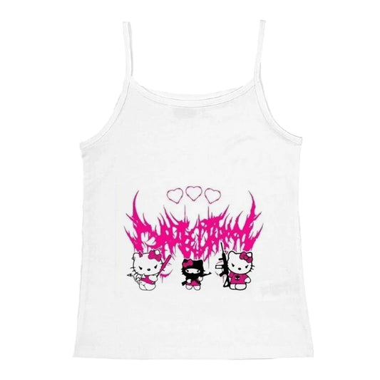 Hello Kitty Print Grunge Baby Tee