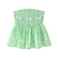 Elena - Strapless Floral Ruffle Crop Top