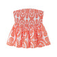 Elena - Strapless Floral Ruffle Crop Top