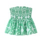 Elena - Strapless Floral Ruffle Crop Top