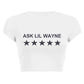 Y2 Star Letter Print Casual Baby Tee Shirt