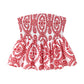 Elena - Strapless Floral Ruffle Crop Top