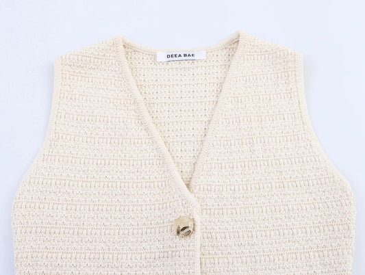 The Mira Button-Front Knit Skirt & Top Set